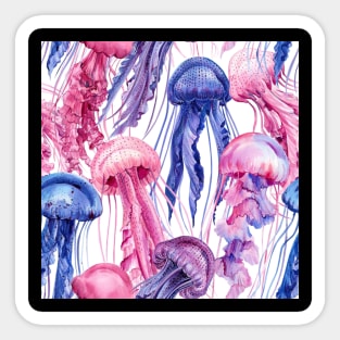 cute jellyfish Sea animals seamless pattern Sticker